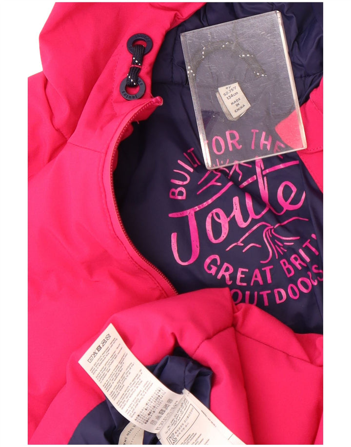 Joules Girls Hooded Padded Jacket 8-9 Years Pink Polyester