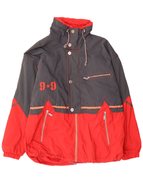 Vintage Mens Graphic Windbreaker Jacket UK 40 Large Red Colourblock