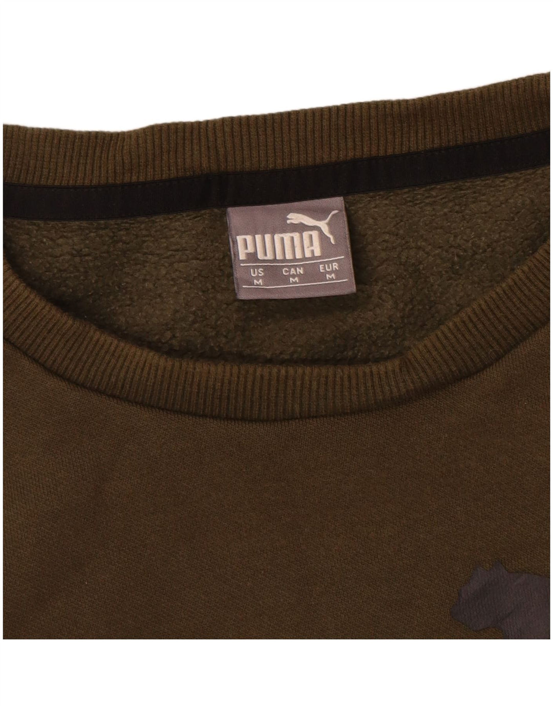 Puma Mens Graphic Sweatshirt Jumper Medium Khaki Cotton