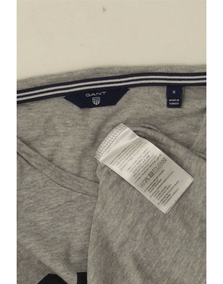 Gant Mens Graphic T-Shirt Top Small Grey Flecked Cotton