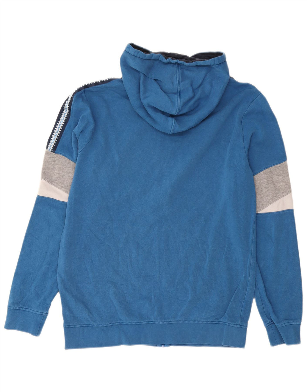 Diadora Mens Zip Hoodie Sweater Medium Blue Colourblock Cotton