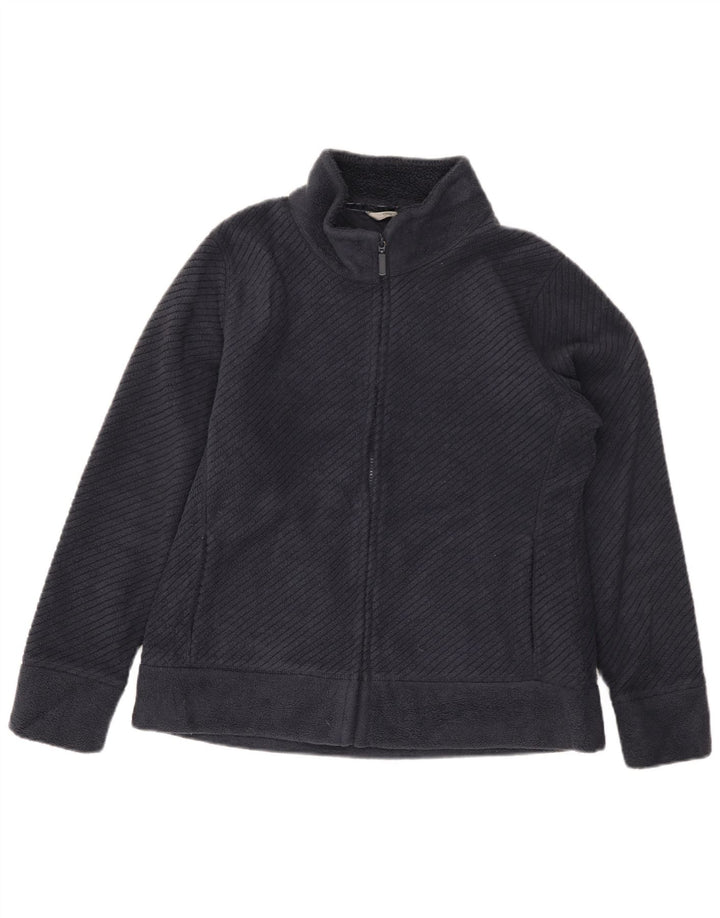 MARKS & SPENCER Womens Fleece Jacket UK 16 Large Navy Blue Polyester