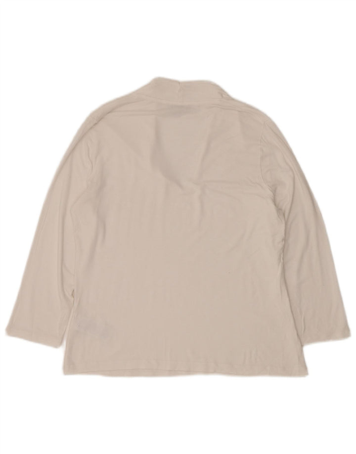 HOBBS Womens Top Long Sleeve UK 14 Large White Viscose