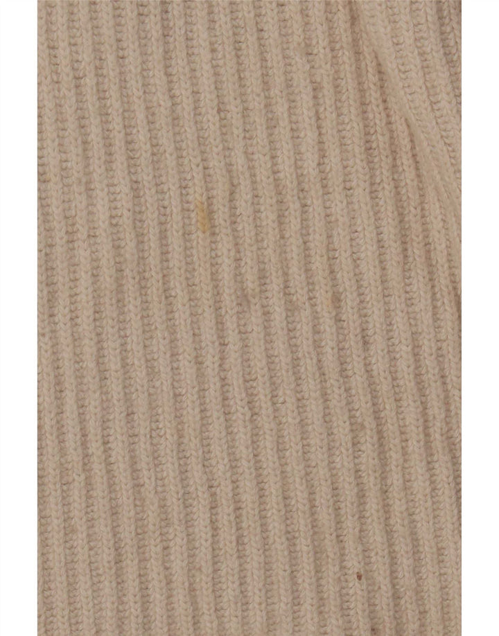 Massimo Dutti Womens Oversized Cardigan Sweater UK 10 Small Beige Wool