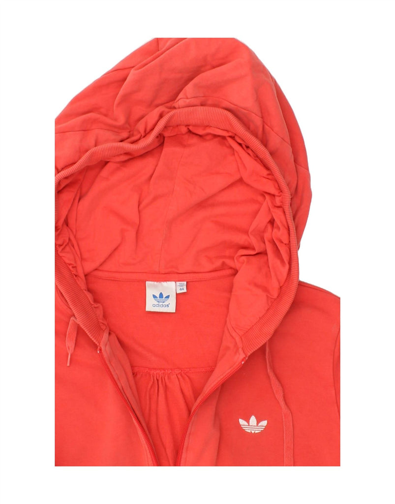 ADIDAS Womens Zip Hoodie Sweater IT 44 Medium Red Polyester Vintage Adidas and Second-Hand Adidas from Messina Hembry 