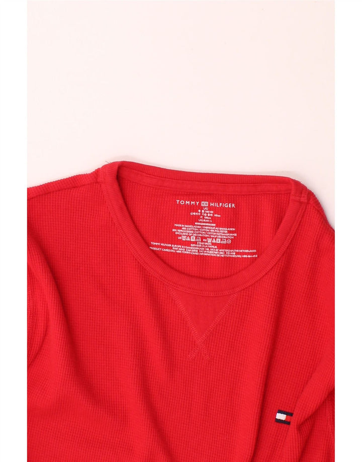 TOMMY HILFIGER Mens Top Long Sleeve Large Red Cotton Vintage Tommy Hilfiger and Second-Hand Tommy Hilfiger from Messina Hembry 