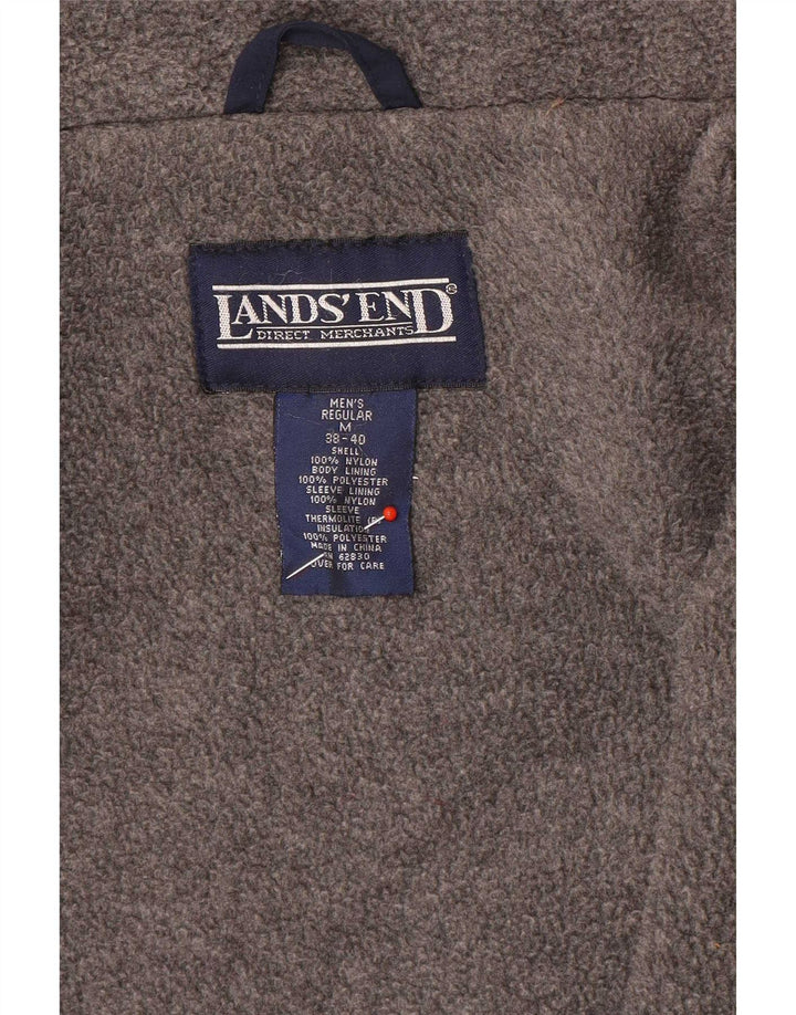 Lands End Mens Hooded Regular Fit Parka Jacket UK 38/40 Medium Navy Blue