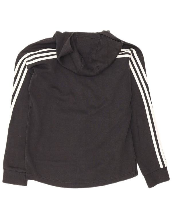 Adidas Girls Regular Fit Zip Hoodie Sweater 13-14 Years Black Sports