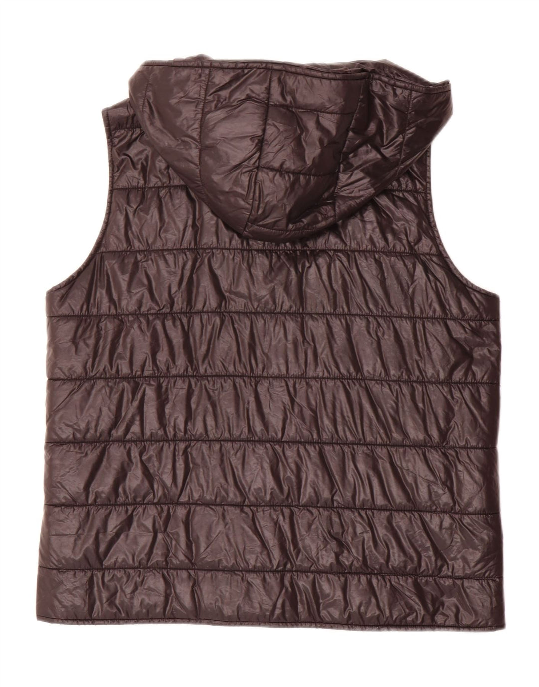 Zara Womens Hooded Padded Gilet UK 14 Medium Black Polyester