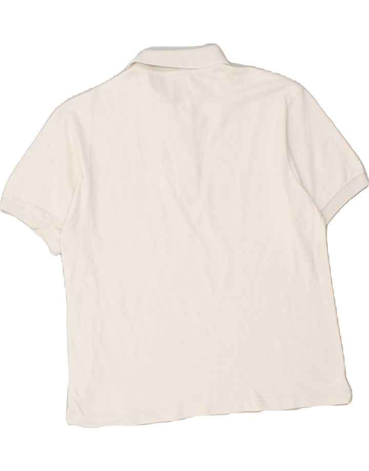 LACOSTE Mens Polo Shirt Size 3 Small White Cotton