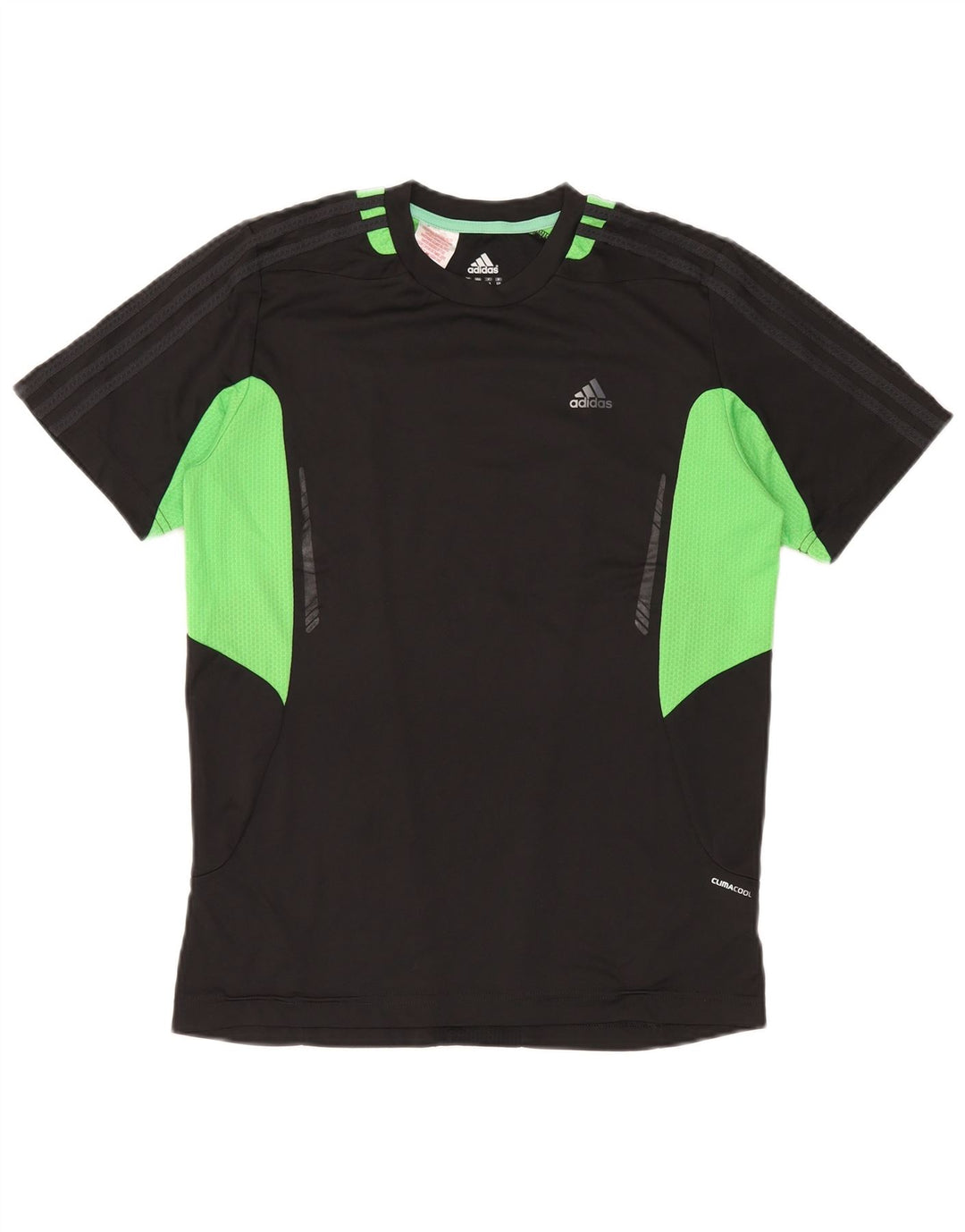 Adidas Boys Climacool T-Shirt Top 15-16 Years Black Colourblock Polyester