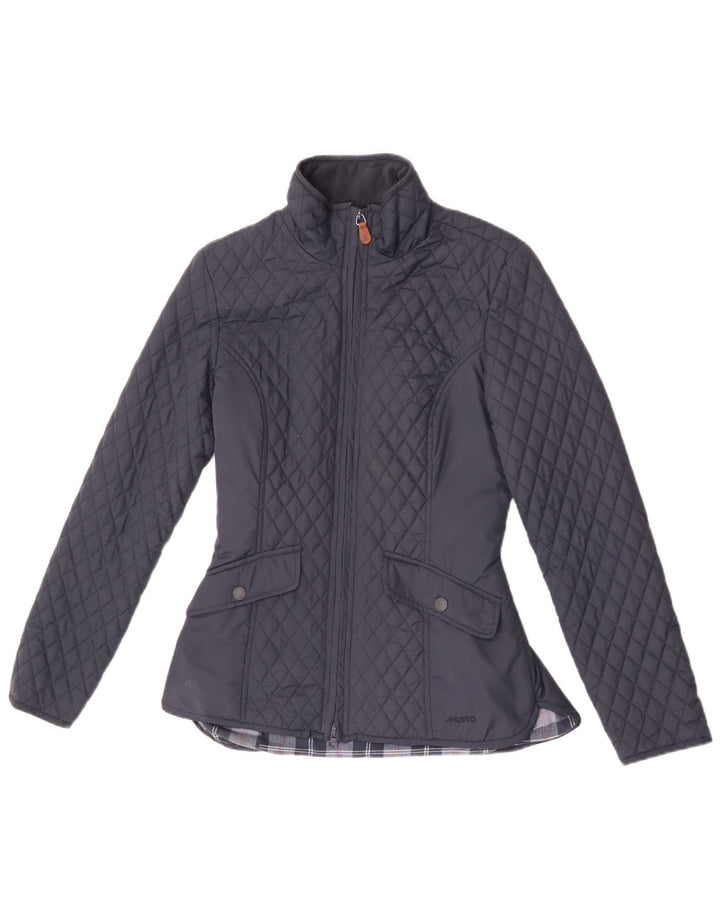Musto Womens Quilted Jacket UK 8 Small Navy Blue Polyester