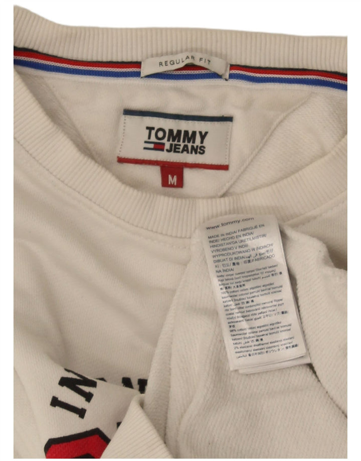 Tommy Hilfiger Mens Regular Fit Sweatshirt Jumper Medium White Cotton