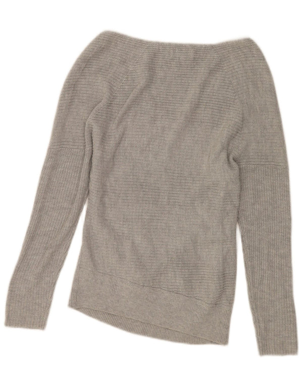 Topshop Womens Top Long Sleeve UK 8 Small  Grey Acrylic