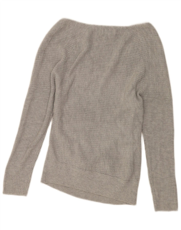 Topshop Womens Top Long Sleeve UK 8 Small  Grey Acrylic