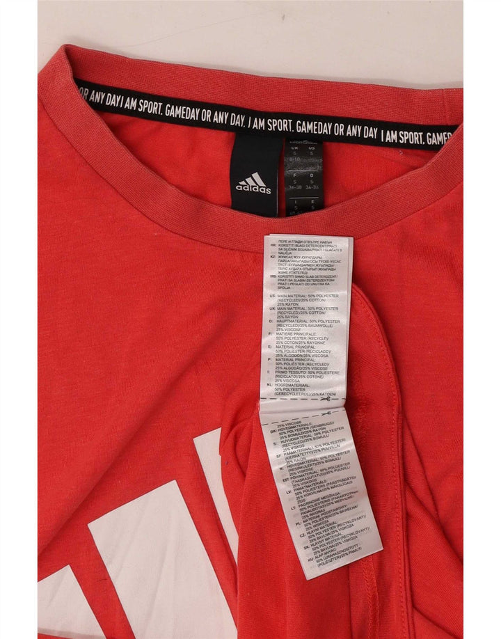 Adidas Womens Graphic Vest Top UK 8/10 Small Red Polyester