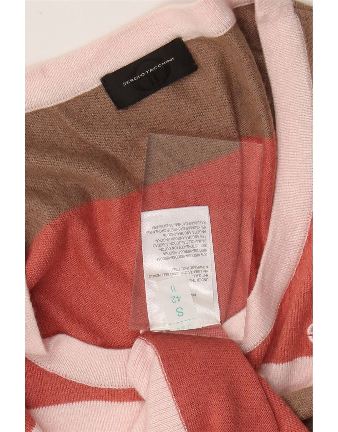 SERGIO TACCHINI Womens Boat Neck Jumper Sweater UK 10 Small Multicoloured