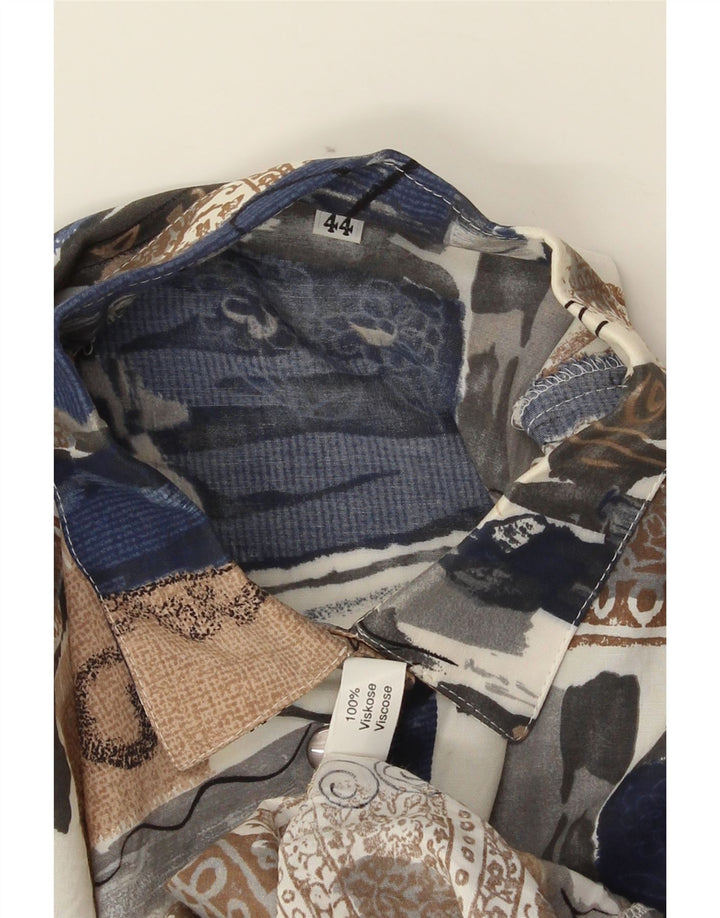 Vintage Womens Shirt EU 44 XL Multicoloured Patchwork Viscose