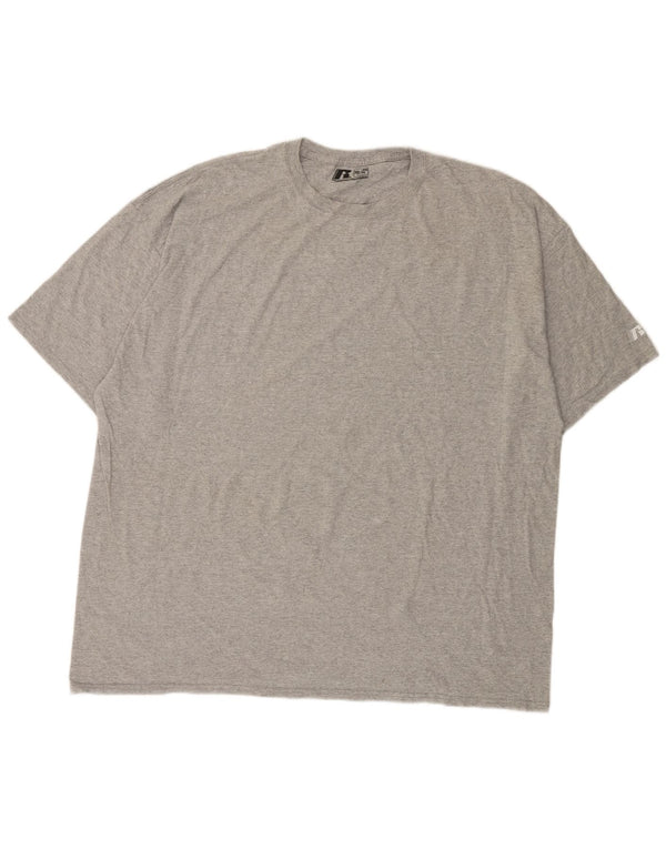 RUSSELL ATHLETIC Mens T-Shirt Top UK 54/56 3XL Grey Flecked