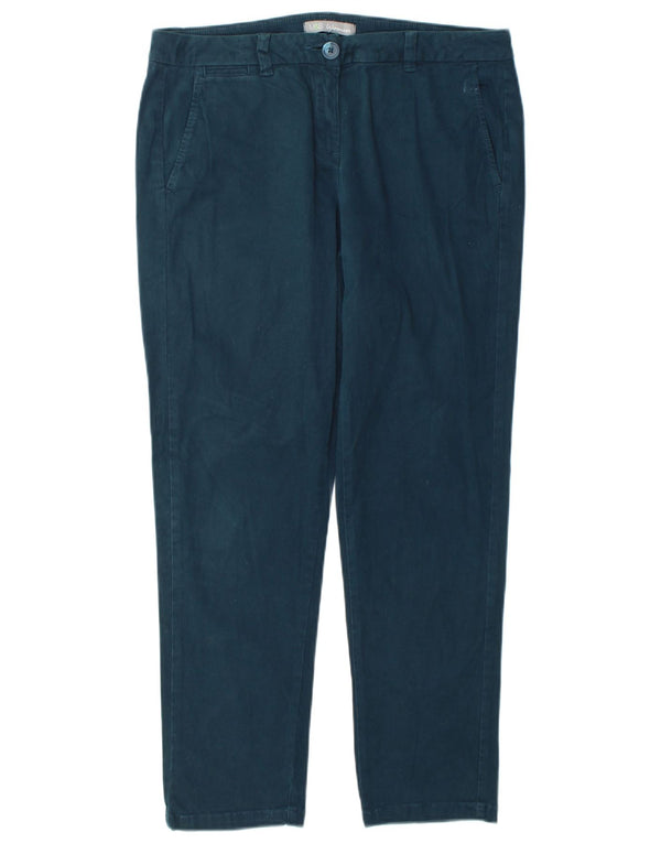 Marks & Spencer Womens Straight Chino Trousers UK 12 Medium W34 L28 Green