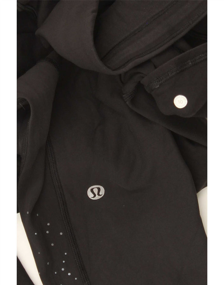 Lululemon Womens Crop Leggings US 10 Large Black Spotted