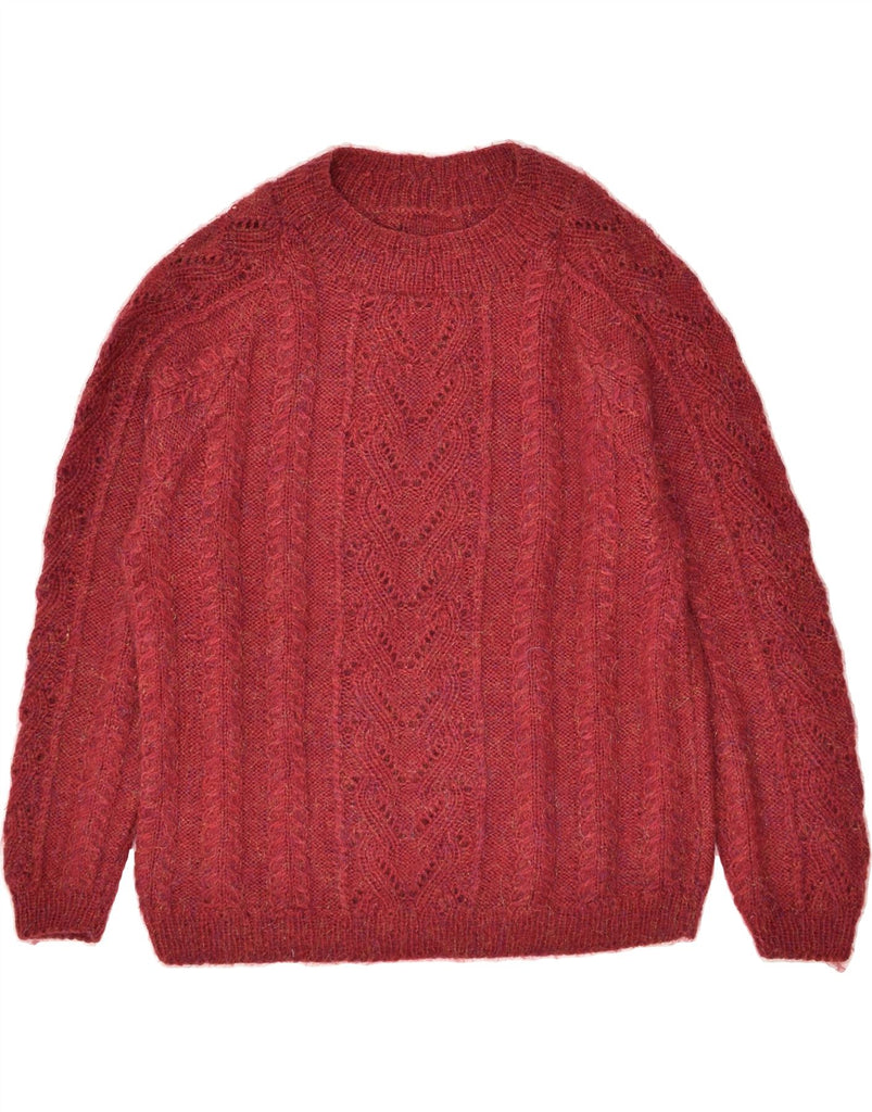 VINTAGE Womens Crew Neck Jumper Sweater UK 14 Large Maroon | Vintage Vintage | Thrift | Second-Hand Vintage | Used Clothing | Messina Hembry 