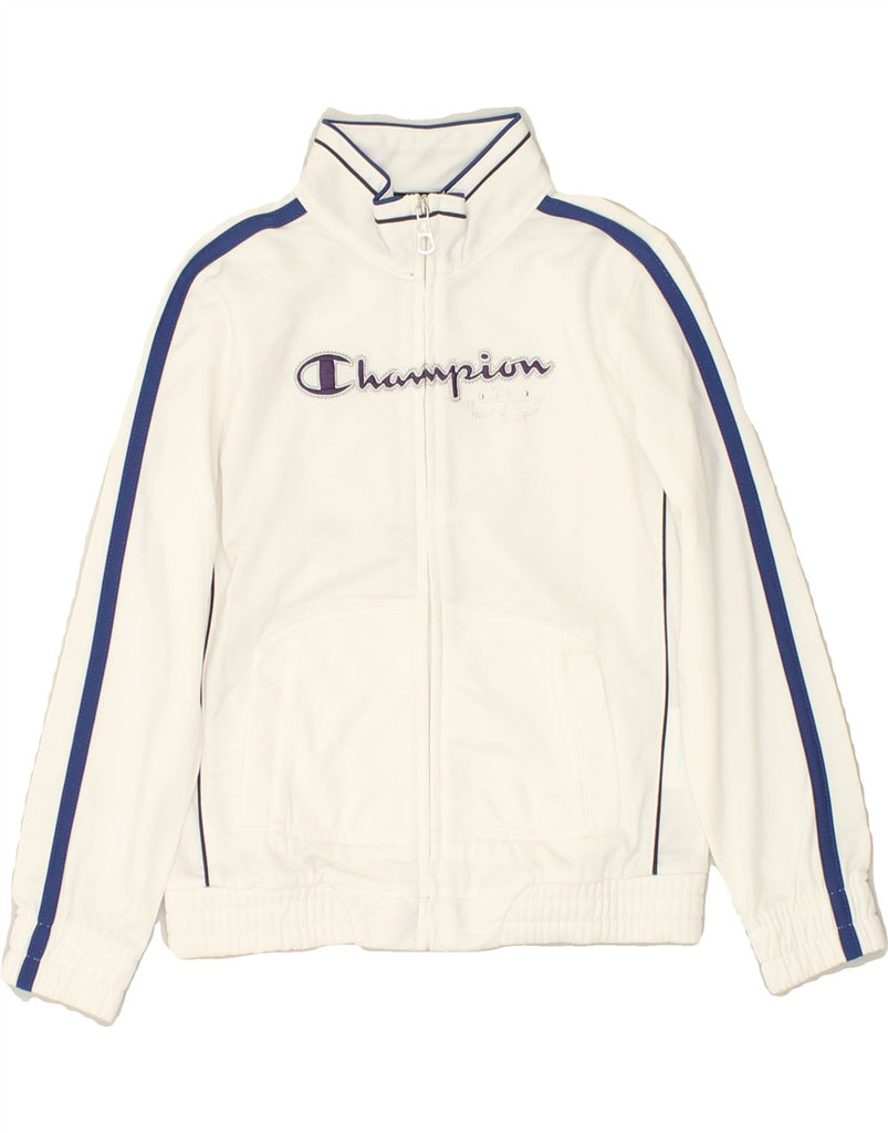 CHAMPION Girls Graphic Tracksuit Top Jacket 5-6 Years XS White | Vintage Champion | Thrift | Second-Hand Champion | Used Clothing | Messina Hembry 