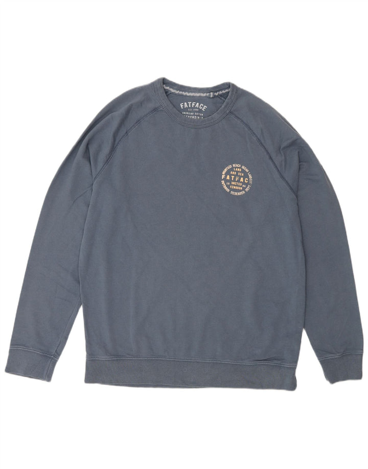 Fat Face Mens Graphic Sweatshirt Jumper Large Blue Cotton