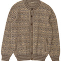 Vintage Mens Cardigan Sweater Medium Grey Fair Isle Wool