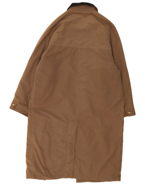 Think Pink Mens Overcoat UK 44 2XL Khaki Polyester