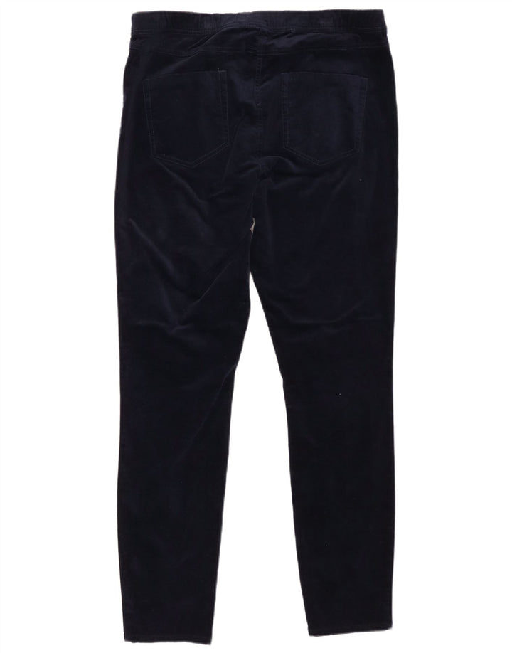 WHITE STUFF Womens Velvet Casual Trousers UK 16 Large W32 L30 Navy Blue