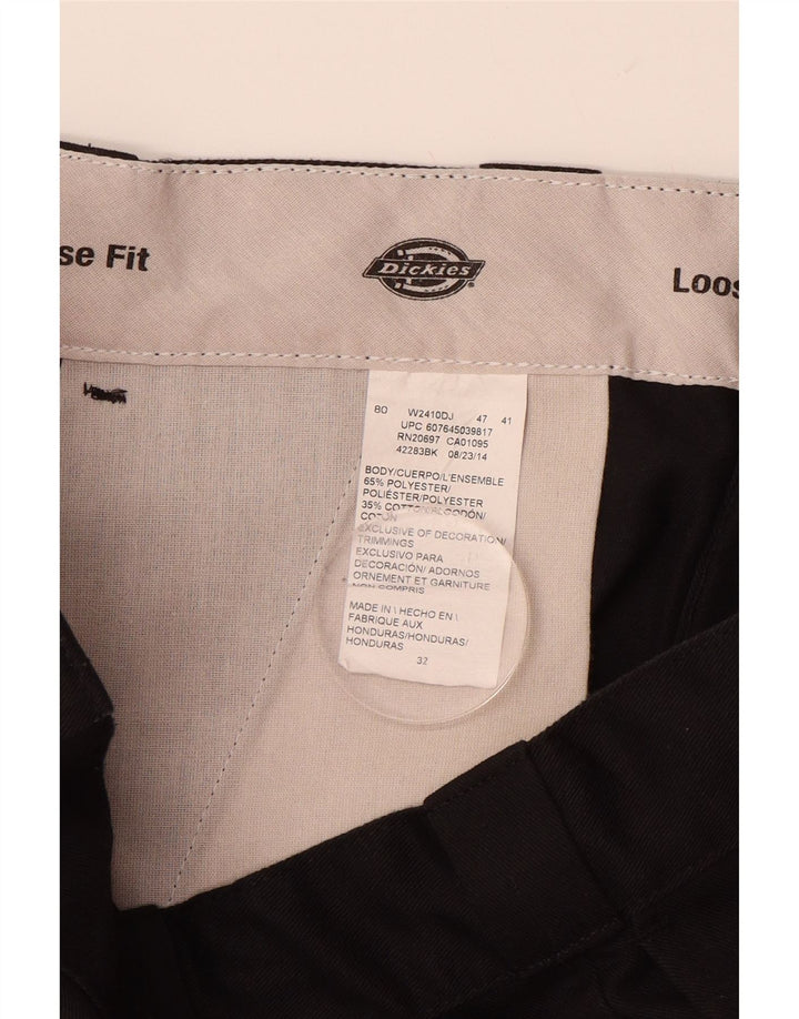 DICKIES Mens Loose Fit Chino Shorts W32 Medium Black Polyester