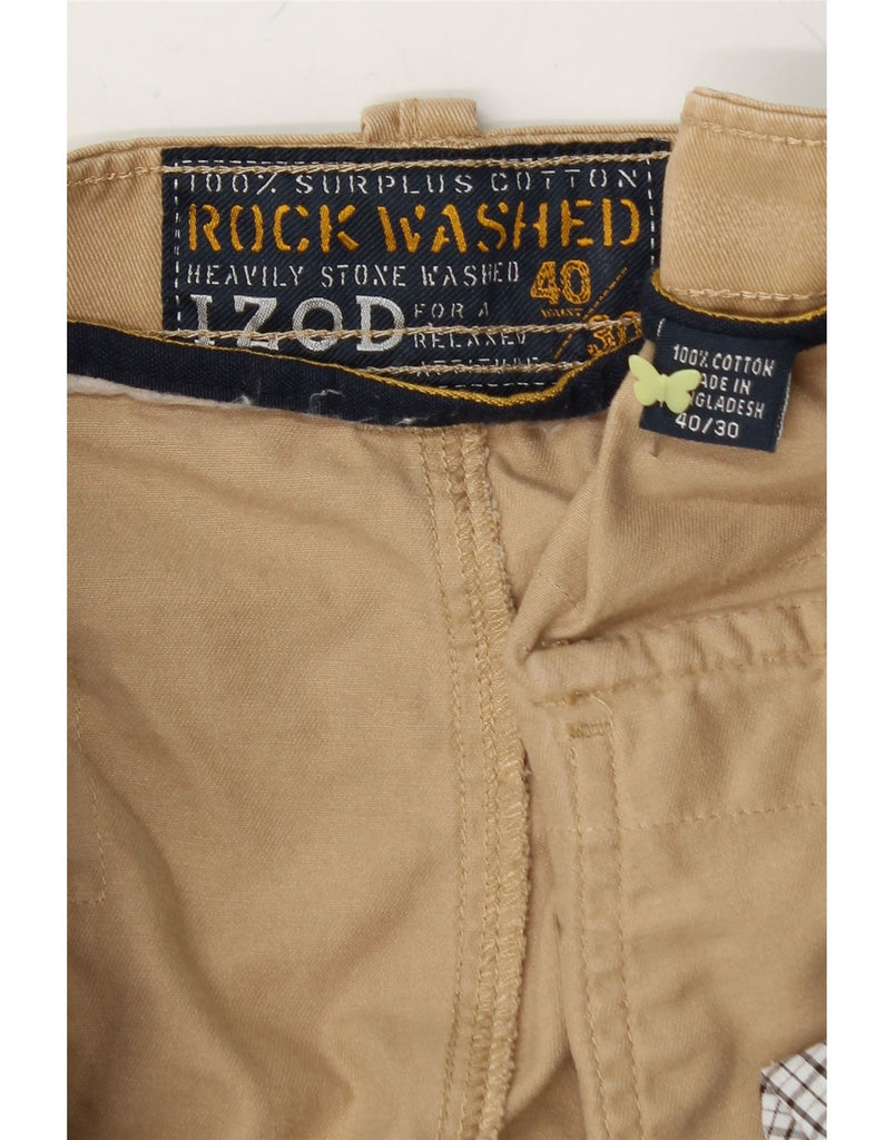 IZOD Mens Straight Cargo Trousers W40 L30 Beige Cotton Vintage Izod and Second-Hand Izod from Messina Hembry 