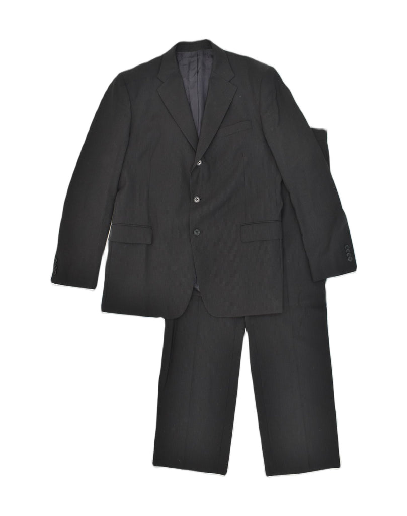 FERRE Mens Slim Fit 3 Button 2 Piece Suit IT 56 3XL W39 L32 Black Wool | Vintage Ferre | Thrift | Second-Hand Ferre | Used Clothing | Messina Hembry 