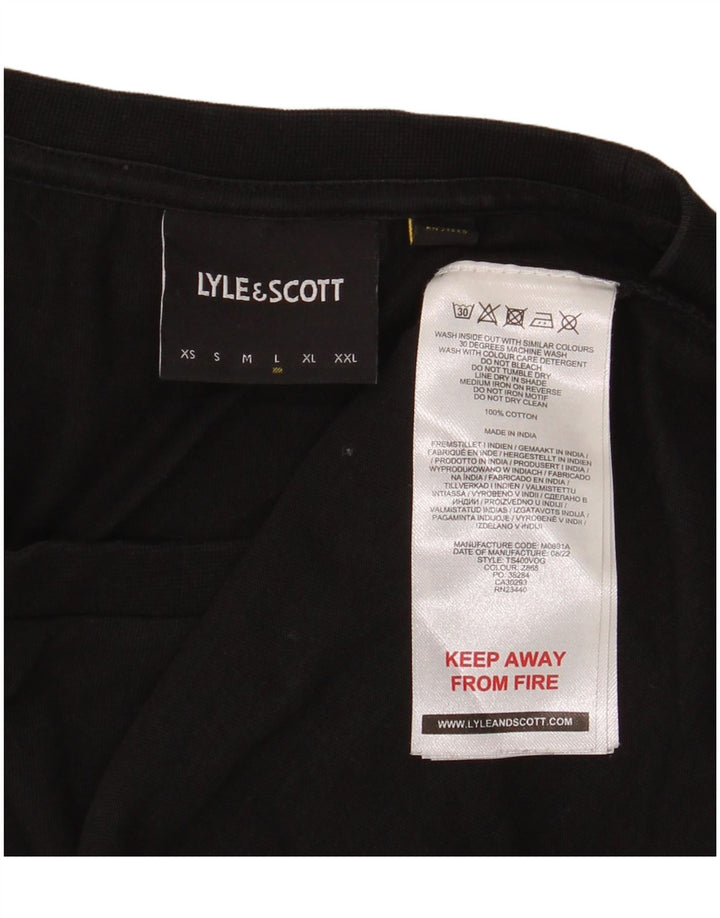 Lyle & Scott Mens T-Shirt Top Large Black Cotton