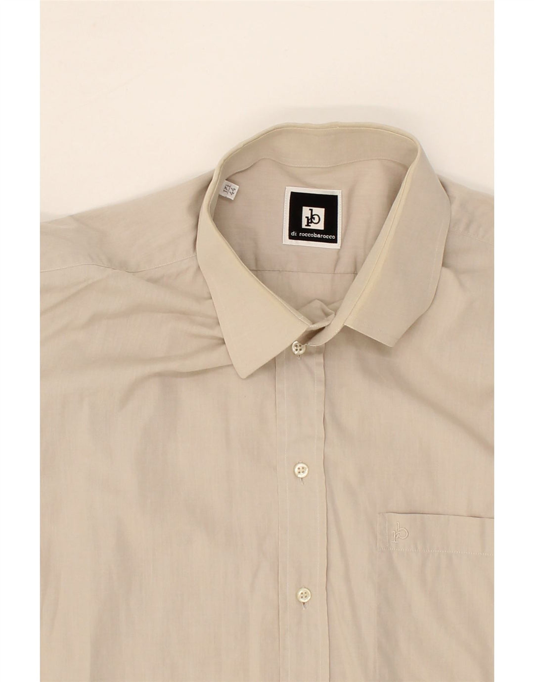 ROCCOBAROCCO Mens Shirt Size 44 17 1/2 XL Beige Vintage Roccobarocco and Second-Hand Roccobarocco from Messina Hembry 