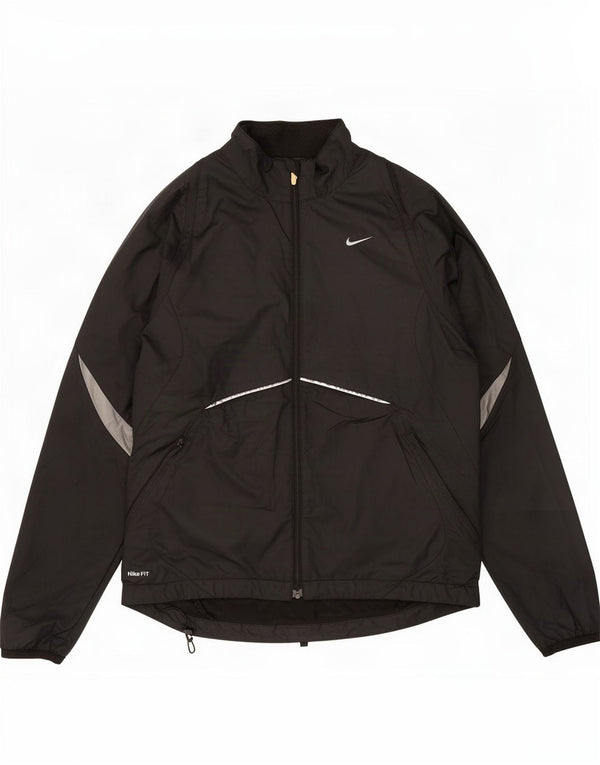 Nike Mens Tracksuit Top Jacket UK 36/38 Small Black Polyester