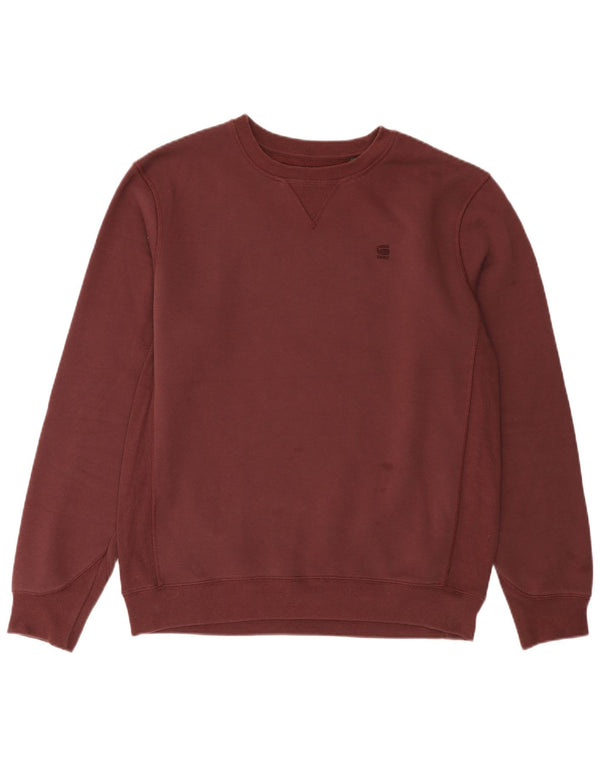 G-Star Mens Sweatshirt Jumper Large Burgundy Cotton
