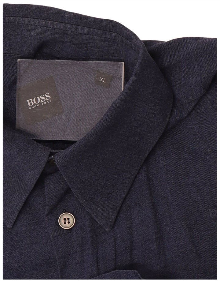 Hugo Boss Mens Shirt XL Navy Blue