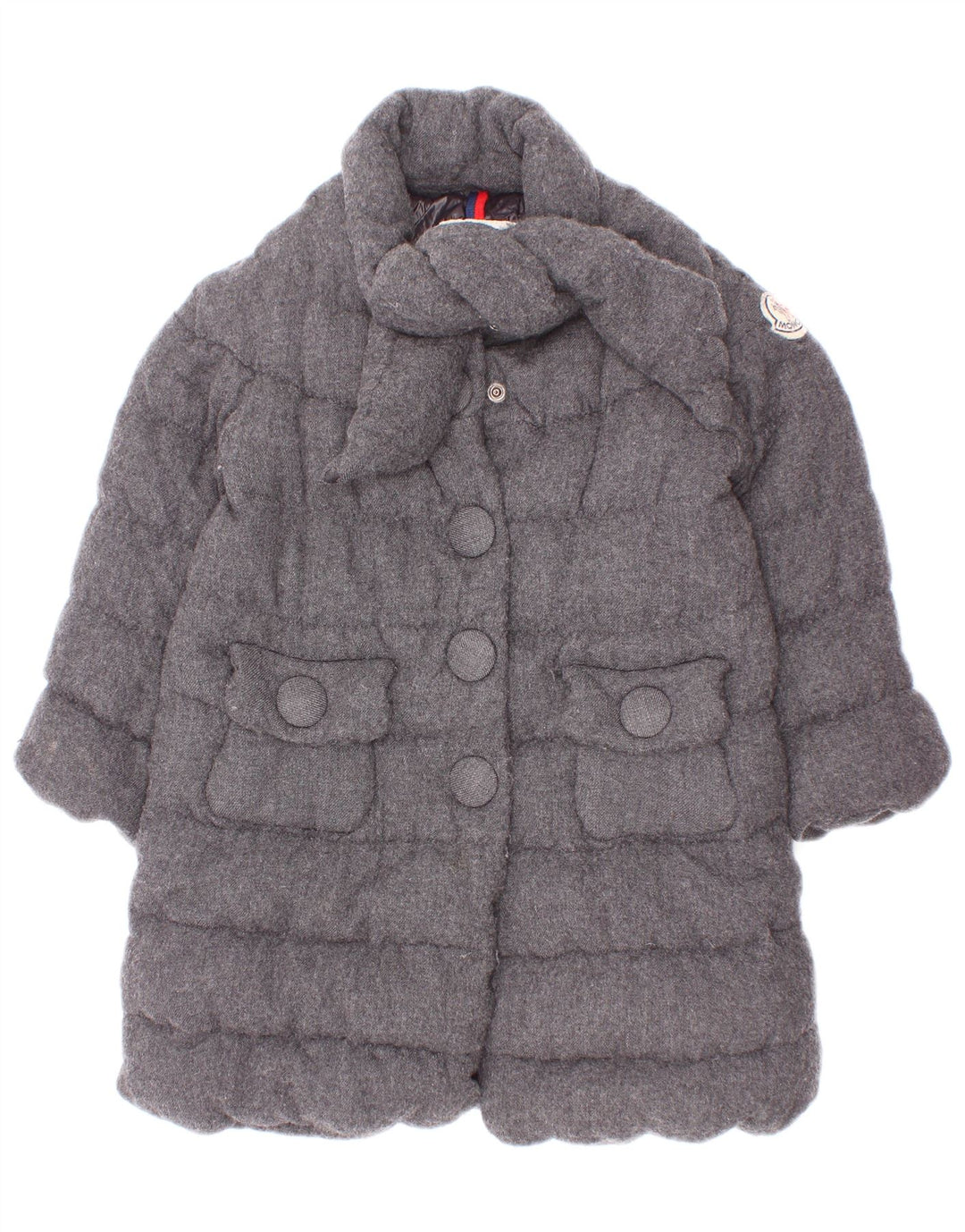 Moncler Girls Padded Coat 3-4 Years Grey Viscose