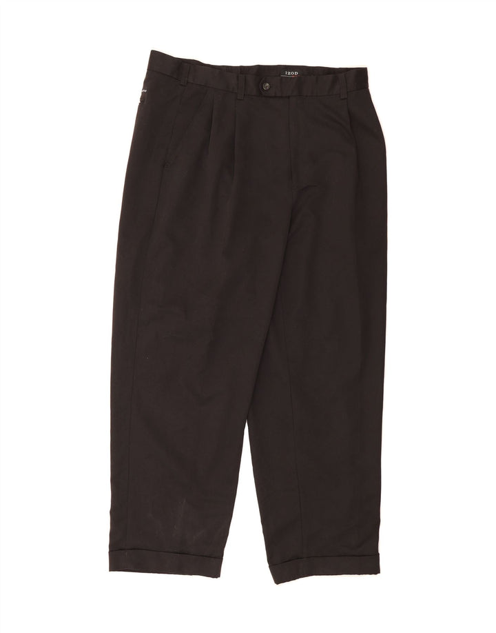 IZOD Mens Pegged Suit Trousers W36 L30  Black Polyester Vintage Izod and Second-Hand Izod from Messina Hembry 