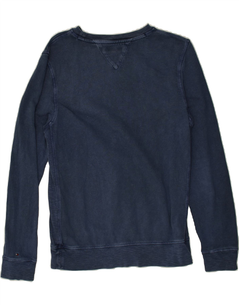 TOMMY HILFIGER Boys Sweatshirt Jumper 13-14 Years Navy Blue Cotton | Vintage Tommy Hilfiger | Thrift | Second-Hand Tommy Hilfiger | Used Clothing | Messina Hembry 