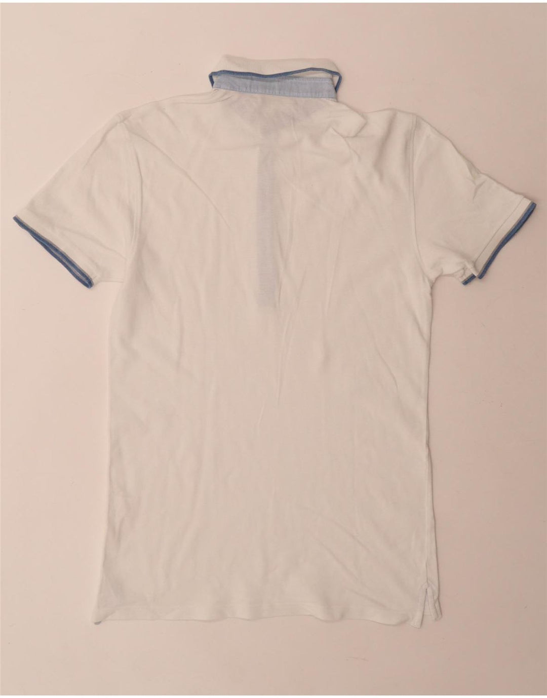 Fay Mens Polo Shirt IT 46 Small White Cotton