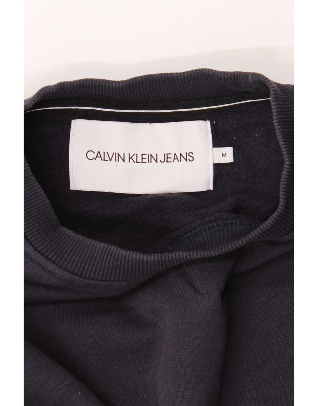 Calvin Klein Jeans Mens Sweatshirt Jumper Medium Navy Blue Cotton