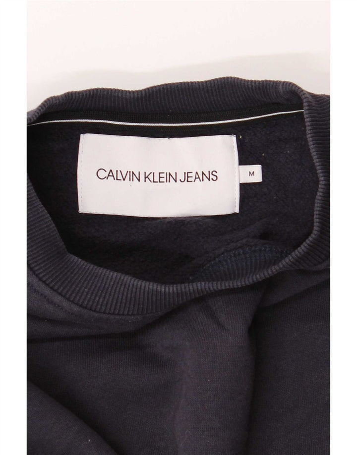 Calvin Klein Jeans Mens Sweatshirt Jumper Medium Navy Blue Cotton