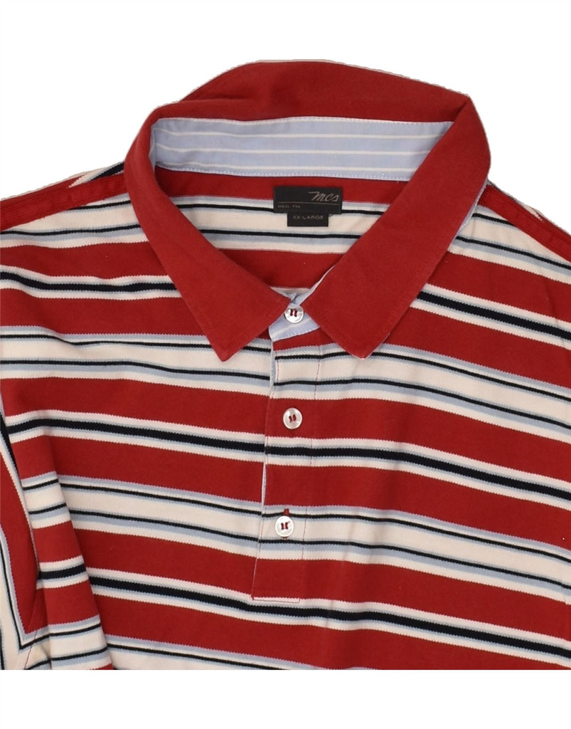 MARLBORO CLASSICS Mens Polo Shirt 2XL Red Striped Cotton | Vintage Marlboro Classics | Thrift | Second-Hand Marlboro Classics | Used Clothing | Messina Hembry 