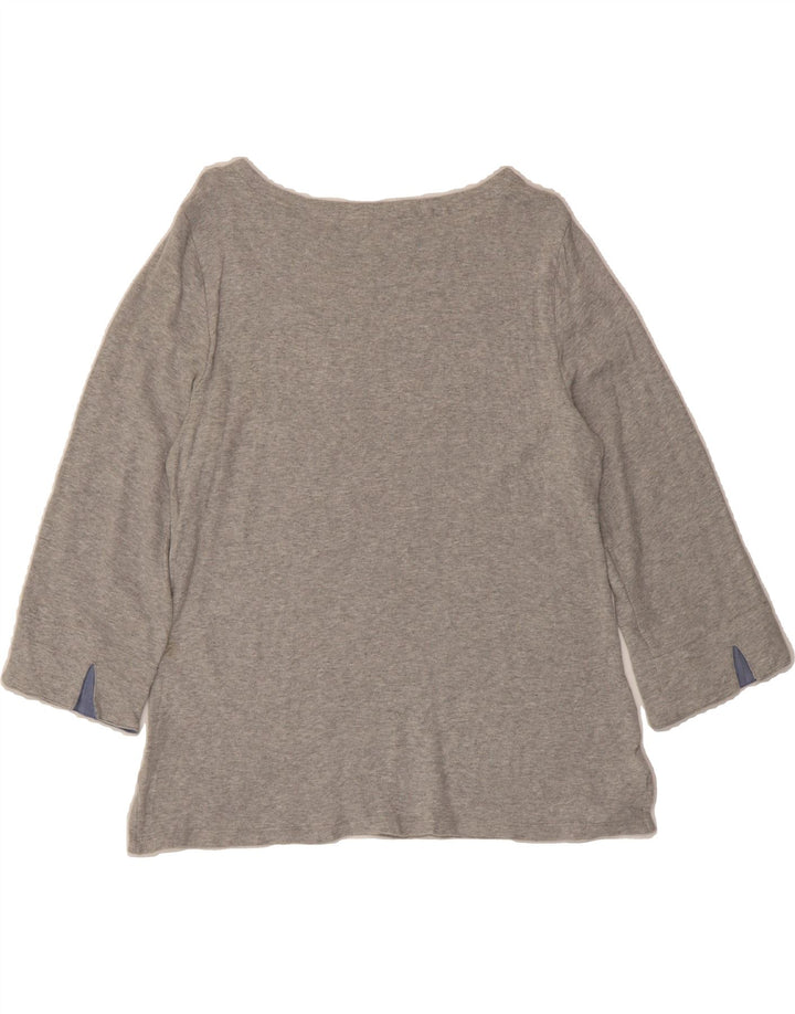 NAUTICA Womens Top 3/4 Sleeve UK 14 Large Grey Cotton Vintage Nautica and Second-Hand Nautica from Messina Hembry 
