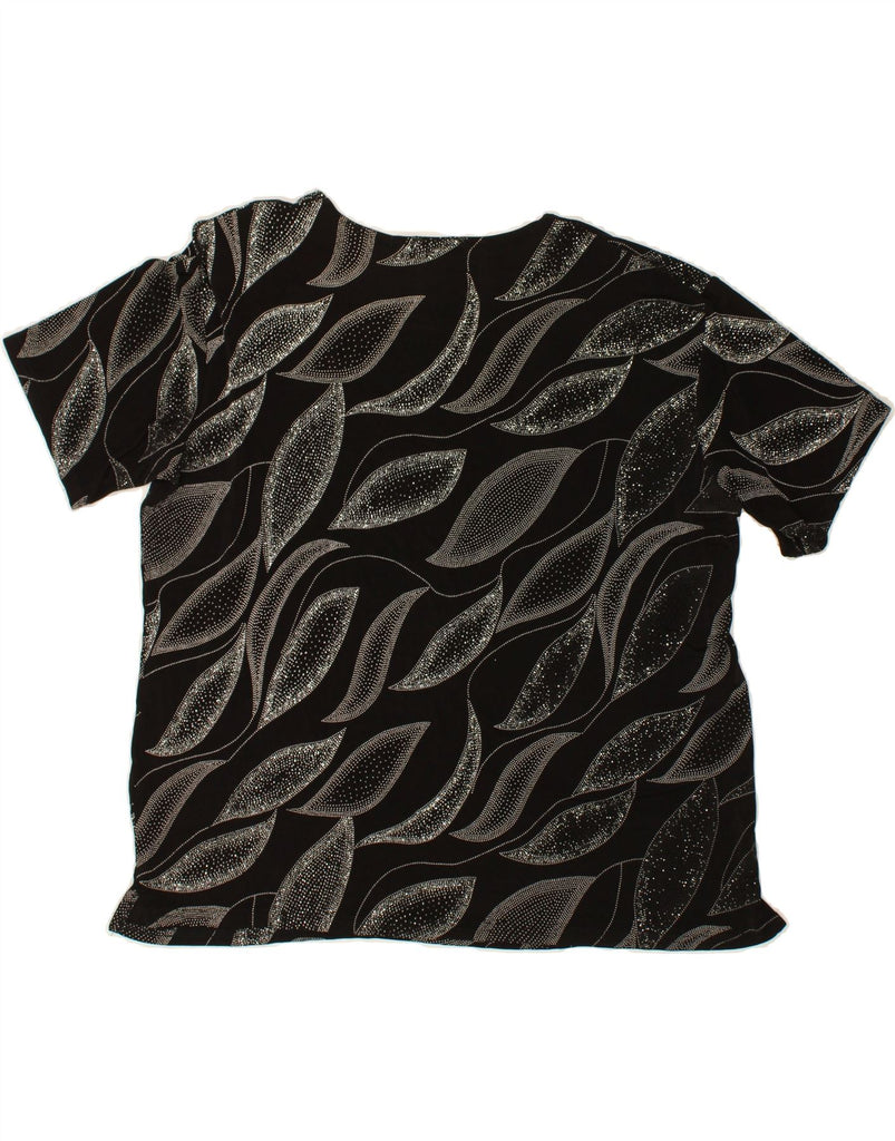 VINTAGE Womens Abstract Pattern Blouse Top UK 22 3XL Black Polyester Vintage Vintage and Second-Hand Vintage from Messina Hembry 