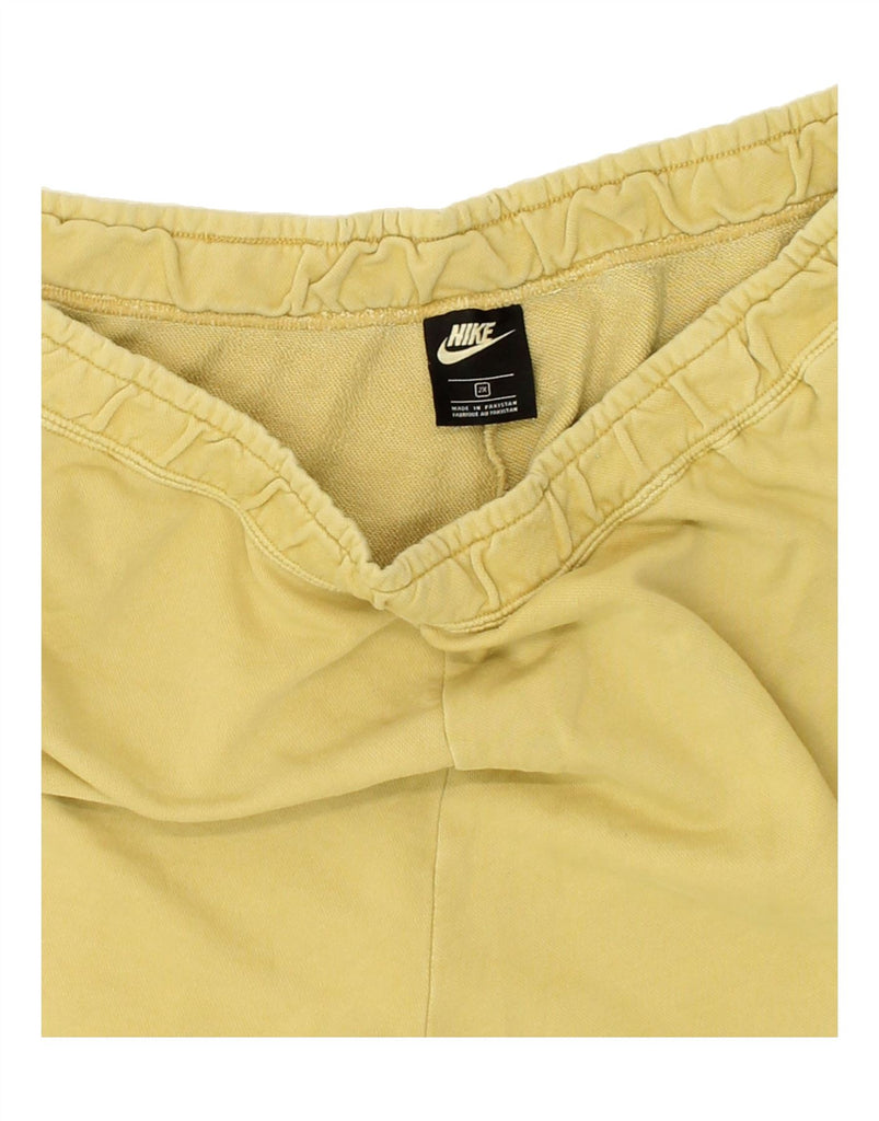 NIKE Womens Sport Shorts UK 20 2XL Yellow Cotton Vintage Nike and Second-Hand Nike from Messina Hembry 