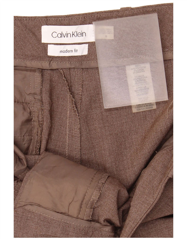 Calvin Klein Womens Bootcut Casual Trousers US 6 Medium W32 L32 Brown